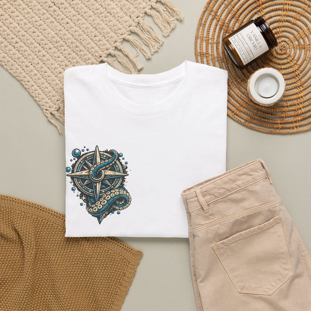 Stay True To Your Mind Nautical Compass Octopus Graphic T Shirt