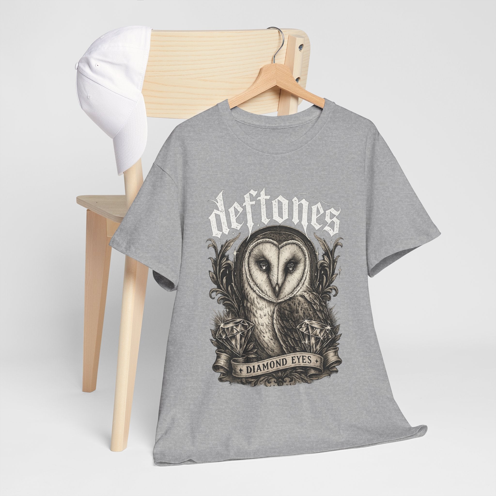 Deftones Diamond Eyes Owl Shirt Vintage Tattoo Style Band Tee Gothic Barn Owl Graphic T Shirt Alternative Streetwear Unisex Tee