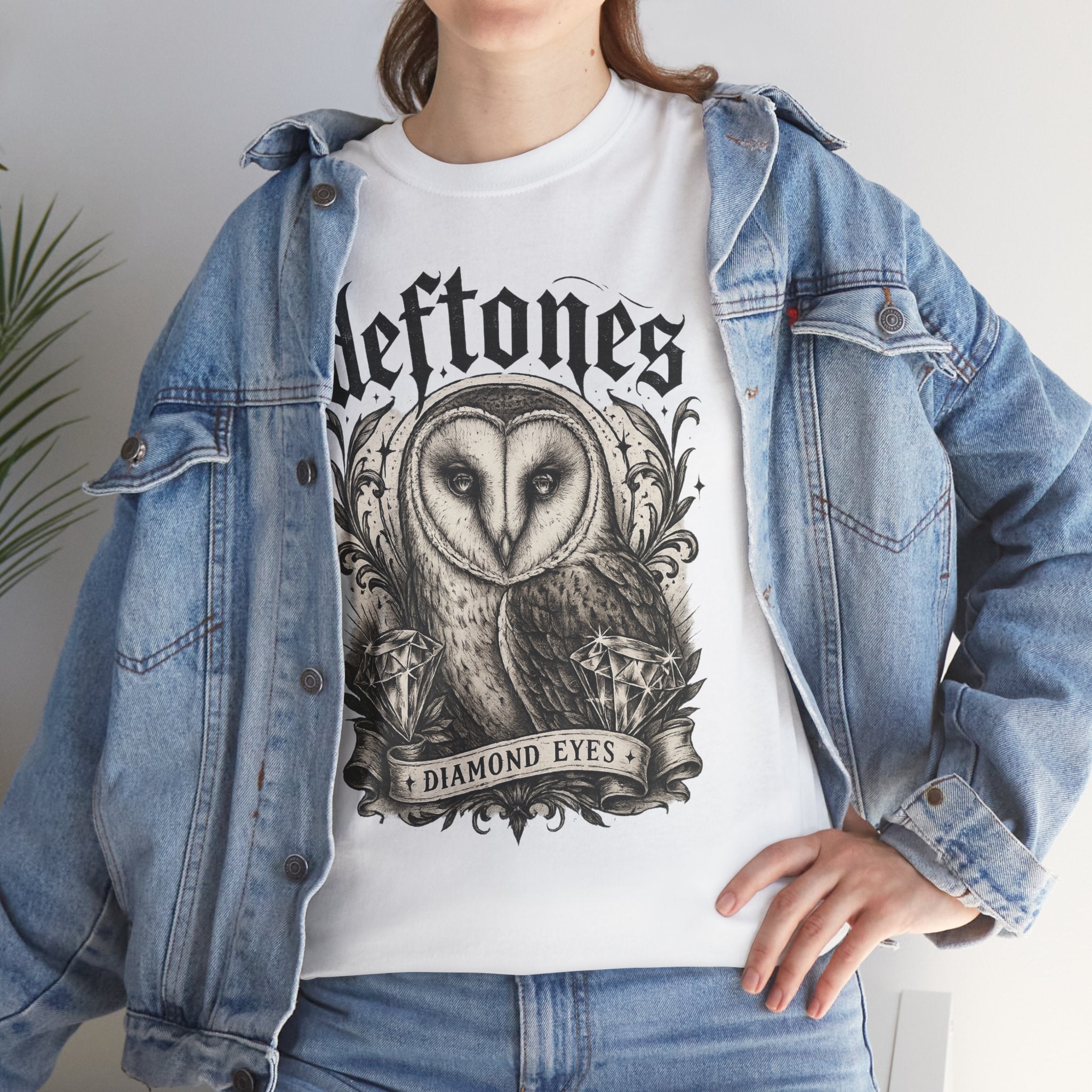 Deftones Diamond Eyes Owl Shirt Vintage Tattoo Style Band Tee Gothic Barn Owl Graphic T Shirt Alternative Streetwear Unisex Tee
