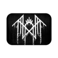 Black Metal Logo Bath Mat — Distressed Nordic Rune Design