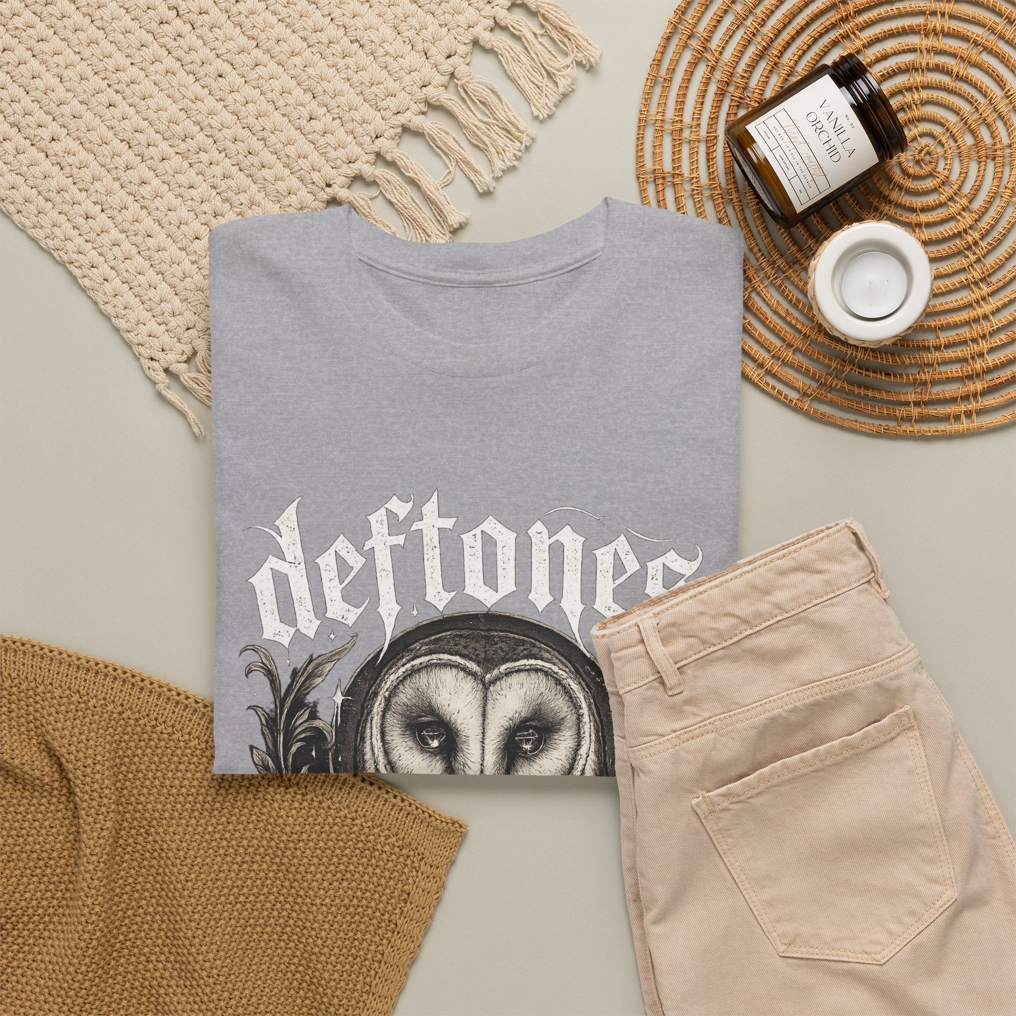 Deftones Diamond Eyes Owl Shirt Vintage Tattoo Style Band Tee Gothic Barn Owl Graphic T Shirt Alternative Streetwear Unisex Tee