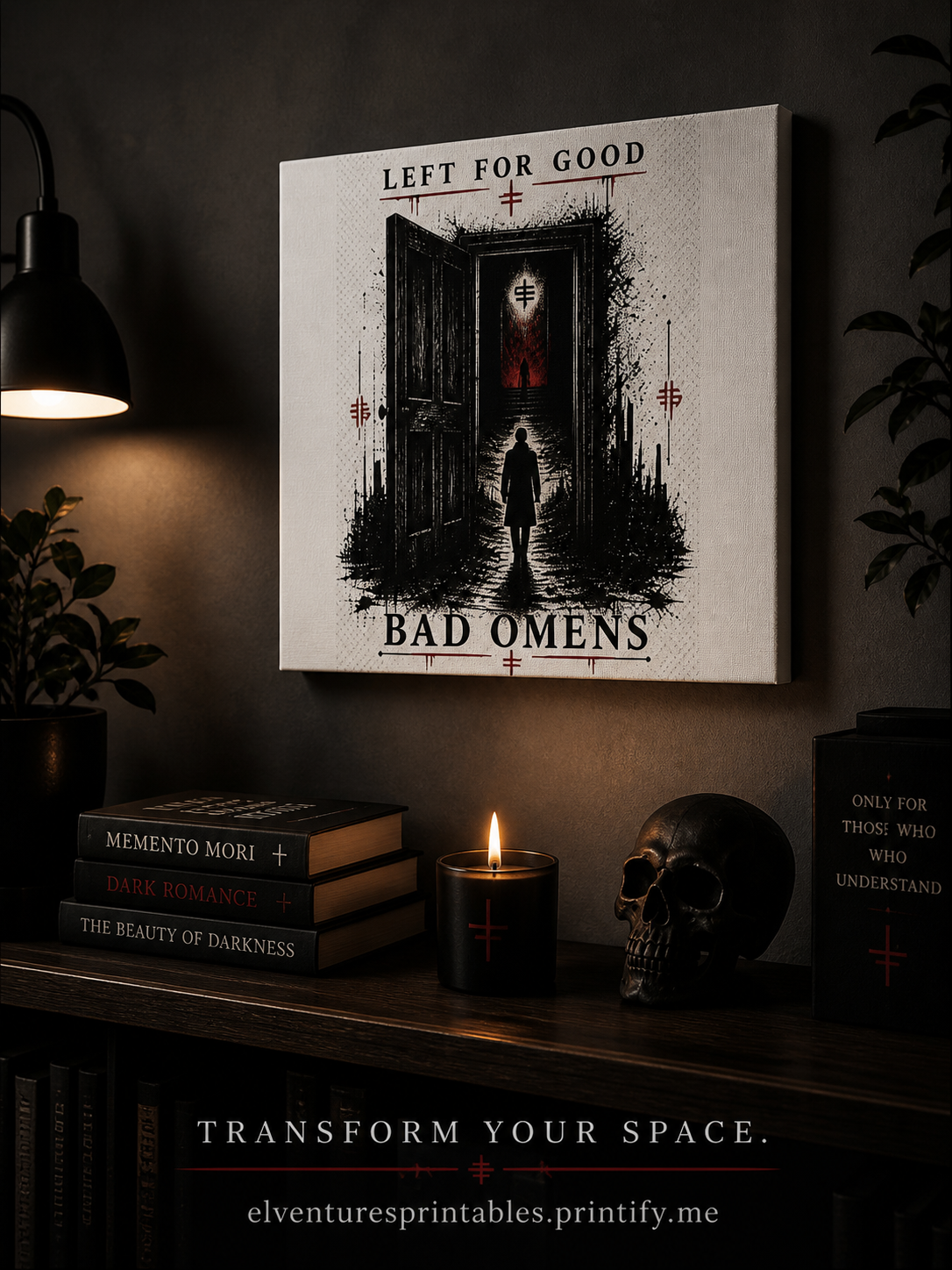 Bad Omens Matte Canvas Wall Art — "Left For Good" Gothic Horror Print