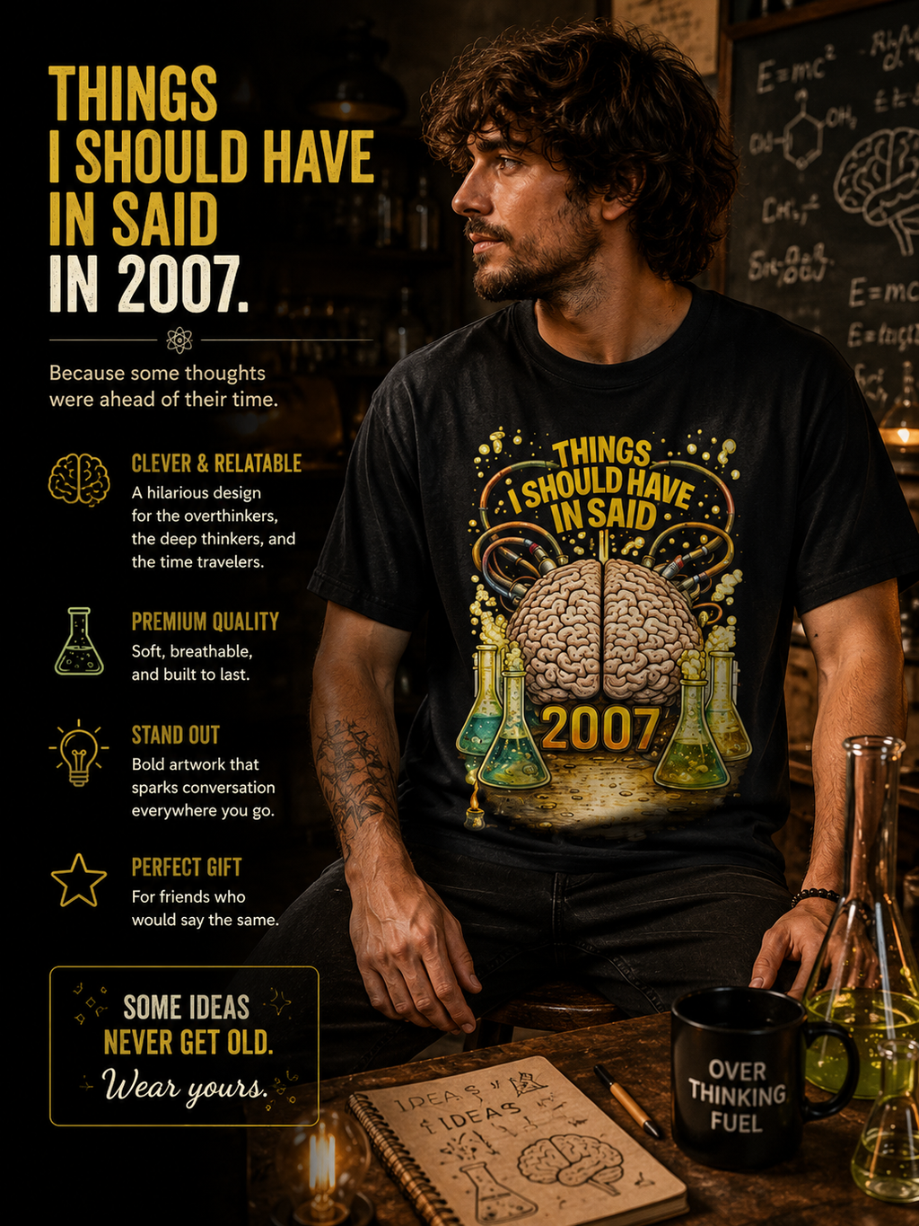 T-Shirt — "Things I Should Have Said" 2007 Brain & Beakers Graphic Tee