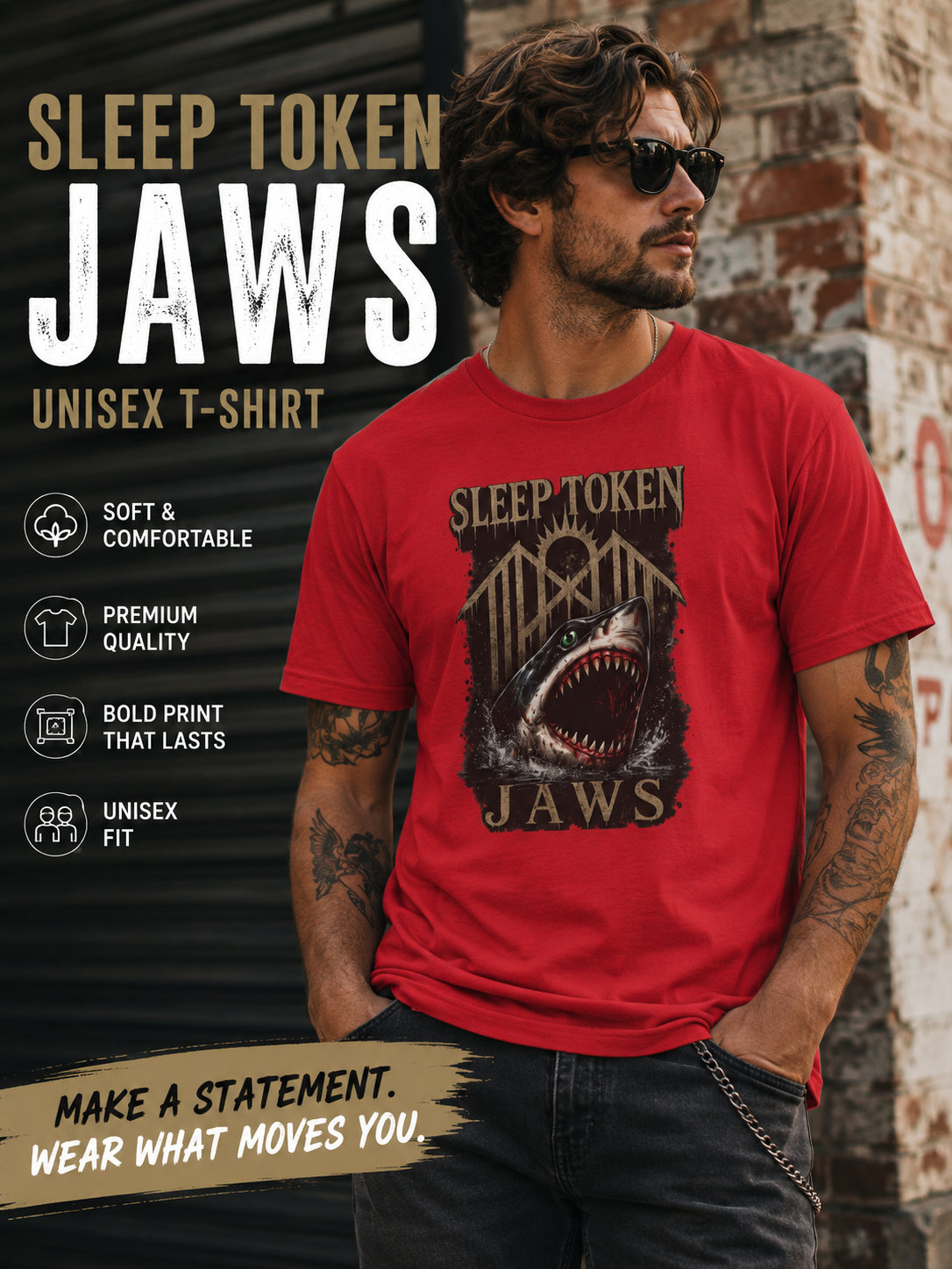 Shark Graphic T Shirt Ocean Tee Vintage Horror Inspired Shirt Unisex Heavy Cotton Tee Dark Alternative Streetwear Gift for Shark Fans