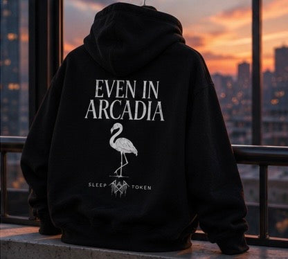Even In Arcadia Hoodie Fan Inspired Gothic Flamingo Hoodie Alternative Streetwear Music Inspired Pullover Sweatshirt Unisex Gift