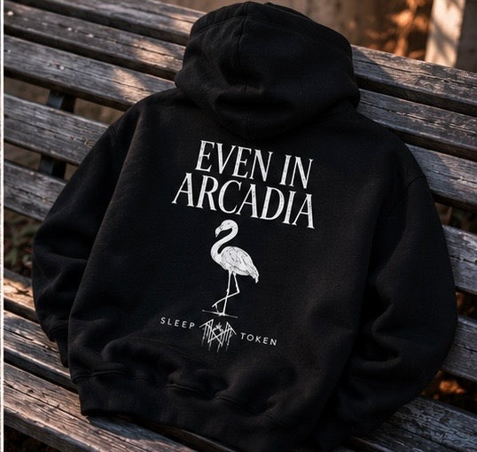 Even In Arcadia Hoodie Fan Inspired Gothic Flamingo Hoodie Alternative Streetwear Music Inspired Pullover Sweatshirt Unisex Gift