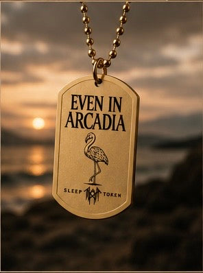 Even In Arcadia Dog Tag Necklace Sleep Token Inspired Necklace Flamingo Pendant Gothic Jewelry Alternative Music  Stainless Steel Dog Tag
