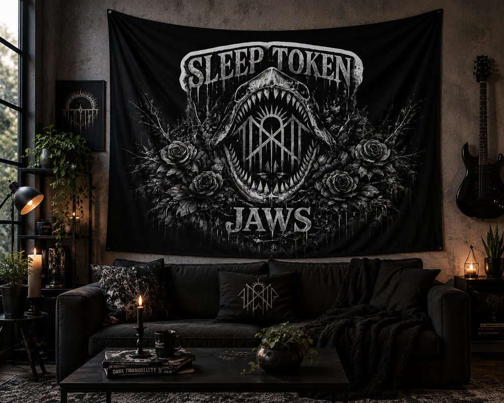Sleep Token Inspired Wall Tapestry Fan Inspired Artwork Alternative Music Room Decor Bedroom Dorm Wall Hanging Gift for Music Fans