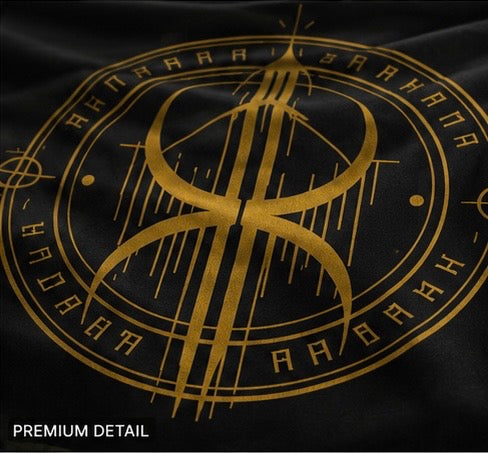 Sleep Token Symbol Indoor Wall Tapestry | Band Logo, Gold on Black