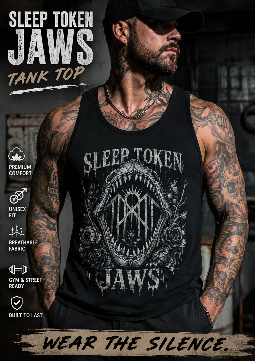 Sleep Token Jaws Tank Top Unisex Graphic Tank Goth Metal Festival Summer Muscle Shirt Alternative Streetwear Gift