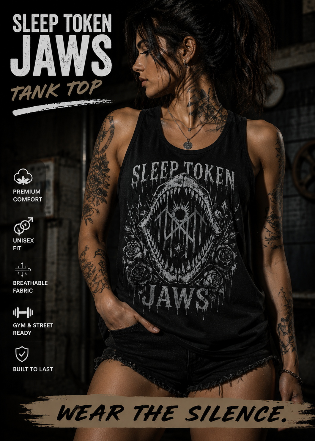 Sleep Token Jaws Tank Top Unisex Graphic Tank Goth Metal Festival Summer Muscle Shirt Alternative Streetwear Gift
