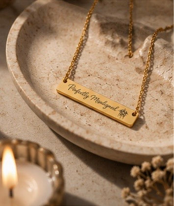 Perfectly Misaligned Necklace Sleep Token Inspired Bar Necklace Gothic Jewelry Alternative Gift Stainless Steel Pendant Minimalist Jewelry