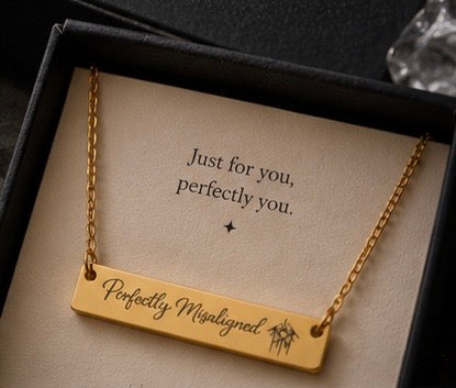 Perfectly Misaligned Necklace Sleep Token Inspired Bar Necklace Gothic Jewelry Alternative Gift Stainless Steel Pendant Minimalist Jewelry