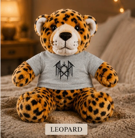Creepy Plush Teddy Bear with Horror Graphic Tee Spooky Gift Cute Goth Plush Toy Alt Aesthetic Gift