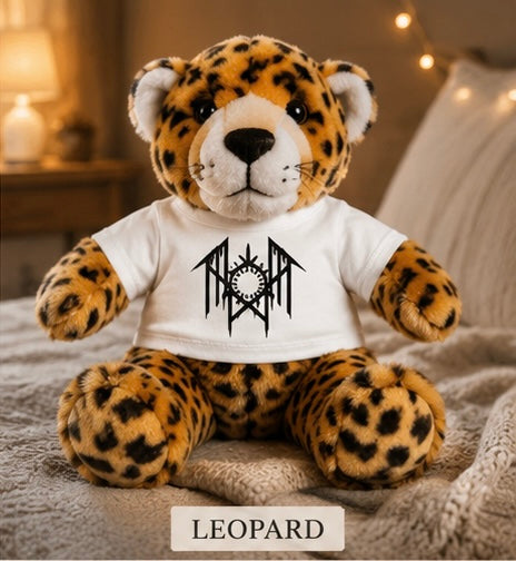 Creepy Plush Teddy Bear with Horror Graphic Tee Spooky Gift Cute Goth Plush Toy Alt Aesthetic Gift
