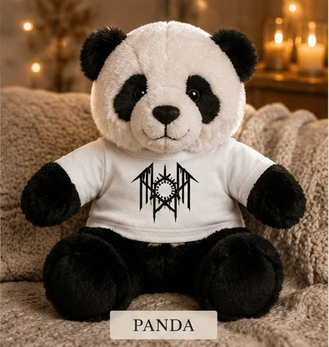 Creepy Plush Teddy Bear with Horror Graphic Tee Spooky Gift Cute Goth Plush Toy Alt Aesthetic Gift