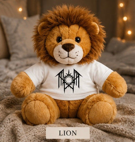 Creepy Plush Teddy Bear with Horror Graphic Tee Spooky Gift Cute Goth Plush Toy Alt Aesthetic Gift
