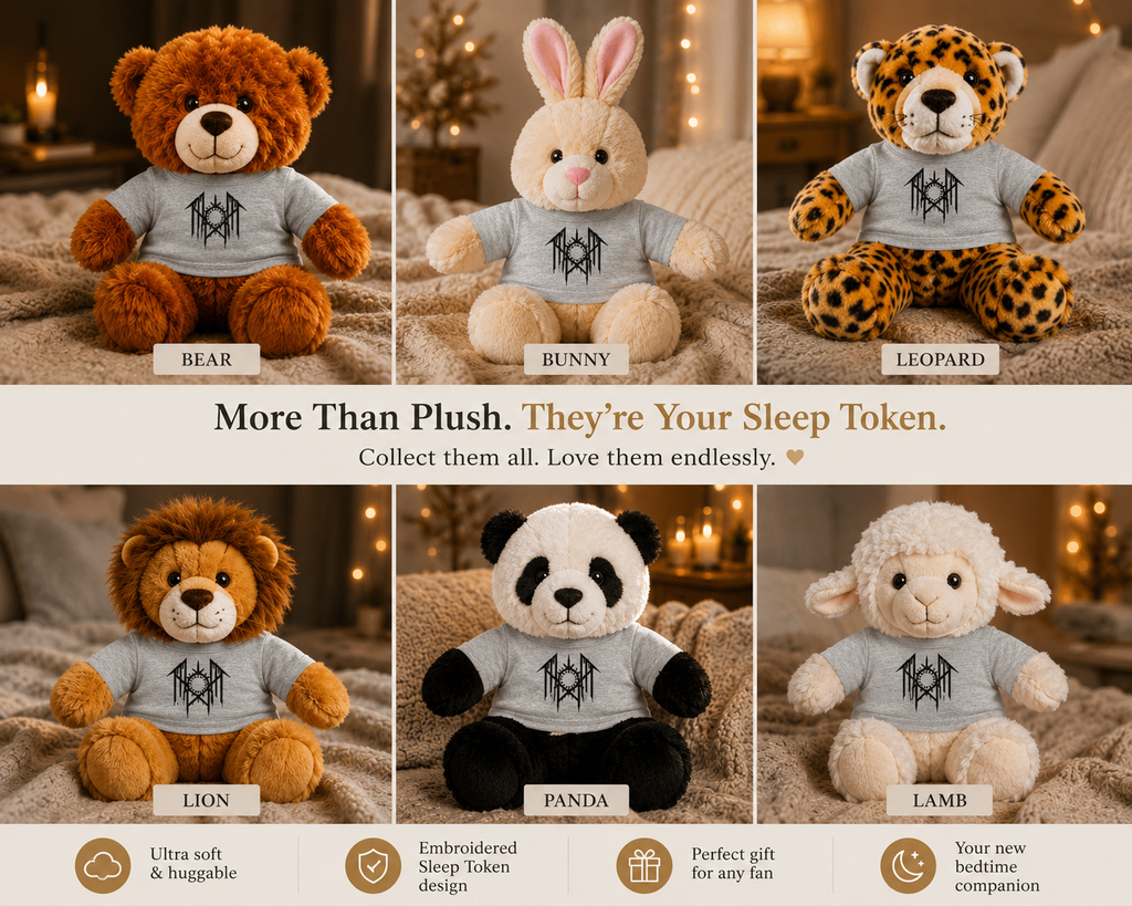Creepy Plush Teddy Bear with Horror Graphic Tee Spooky Gift Cute Goth Plush Toy Alt Aesthetic Gift