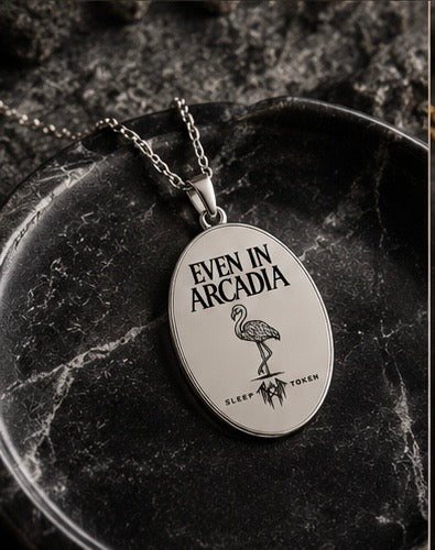 Even In Arcadia Pendant Necklace Sleep Token Inspired Necklace Flamingo Pendant Fan Inspired Jewelry Necklace
