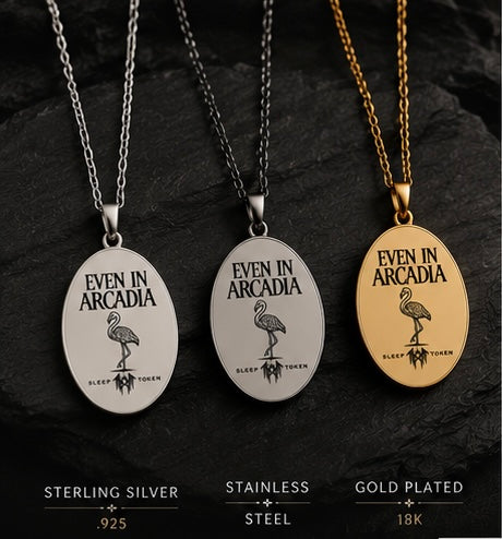 Even In Arcadia Pendant Necklace Sleep Token Inspired Necklace Flamingo Pendant Fan Inspired Jewelry Necklace