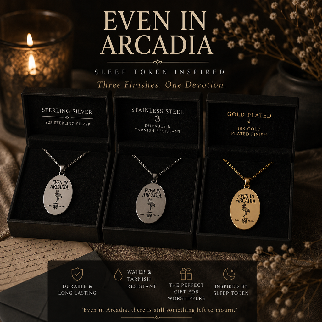 Even In Arcadia Pendant Necklace Sleep Token Inspired Necklace Flamingo Pendant Fan Inspired Jewelry Necklace