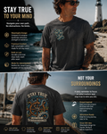Stay True To Your Mind Nautical Compass Octopus Graphic T Shirt