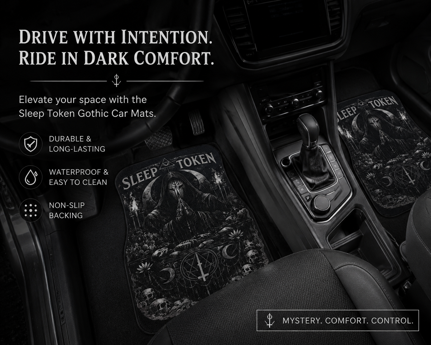 Sleep Token Gothic Hooded Figure Car Mats | Front Floor Mats