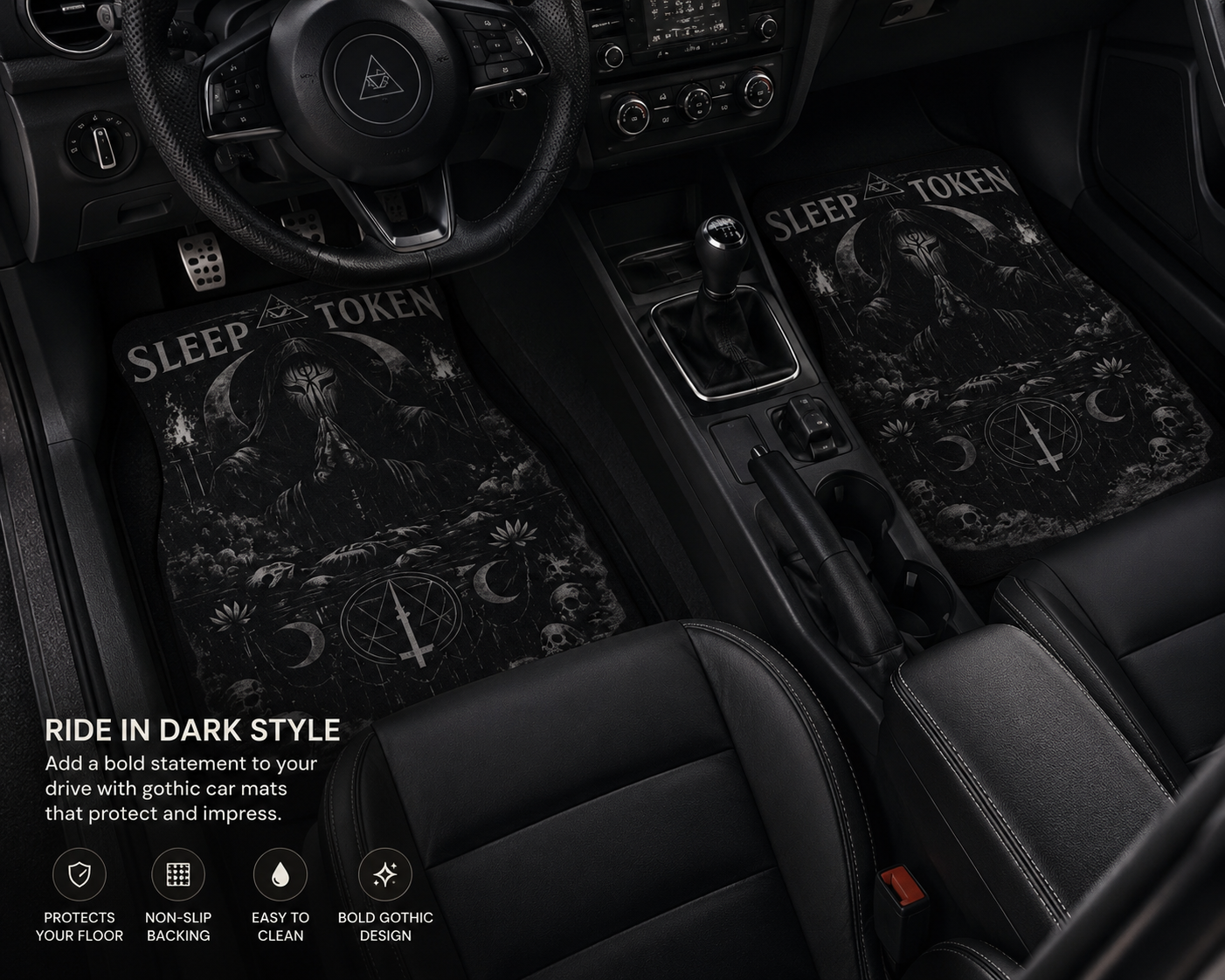 Sleep Token Gothic Hooded Figure Car Mats | Front Floor Mats