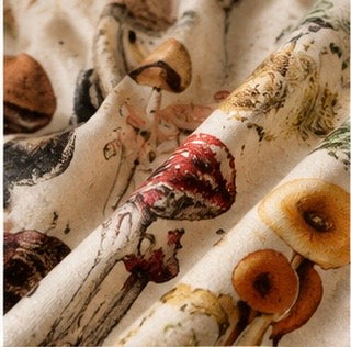 Mushroom Shower Curtain – Vintage Botanical Fungi Illustration Art