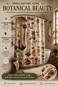 Mushroom Shower Curtain – Vintage Botanical Fungi Illustration Art