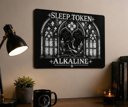 Sleep Token Inspired Alkaline Gothic Metal Sign | Dark Wall Art Decor | Music Fan Gift | Alternative Home Decor