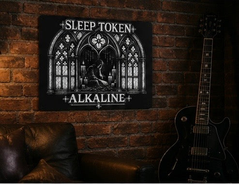 Sleep Token Inspired Alkaline Gothic Metal Sign | Dark Wall Art Decor | Music Fan Gift | Alternative Home Decor
