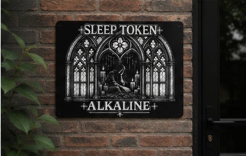 Sleep Token Inspired Alkaline Gothic Metal Sign | Dark Wall Art Decor | Music Fan Gift | Alternative Home Decor