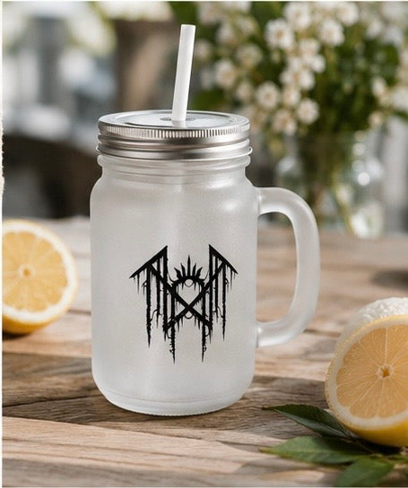 Gothic Glass Tumbler Dark Aesthetic Mason Jar Cup Alternative Drinkware Gothic Coffee Cup Emo Kitchen Decor Frosted Glass Mug