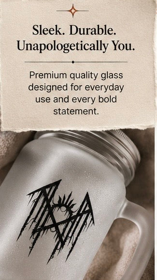 Gothic Glass Tumbler Dark Aesthetic Mason Jar Cup Alternative Drinkware Gothic Coffee Cup Emo Kitchen Decor Frosted Glass Mug