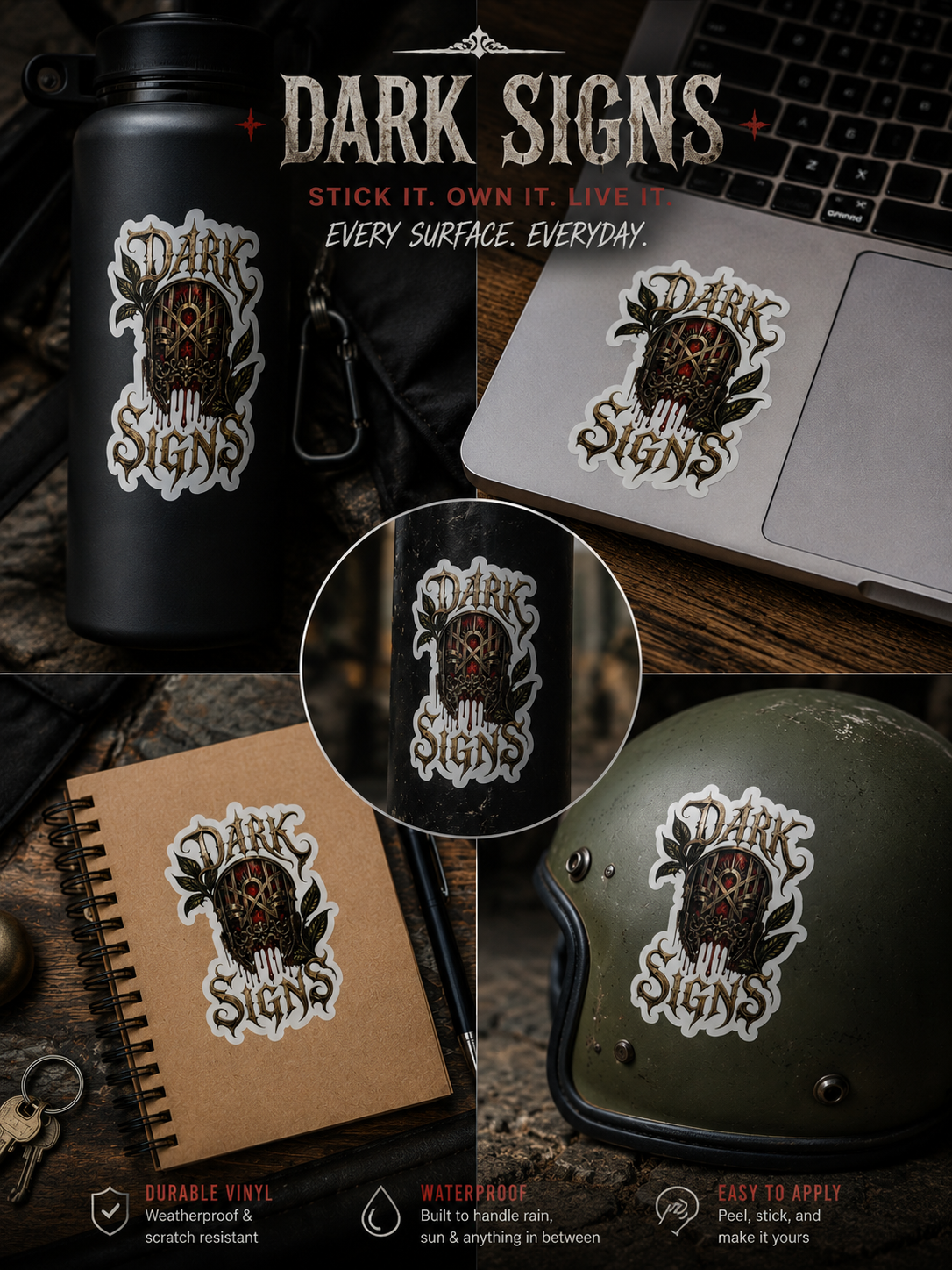Dark Signs Gothic Sticker Waterproof Vinyl Decal Gothic Tattoo Style Laptop Sticker Water Bottle Sleep token inspired  Sticker