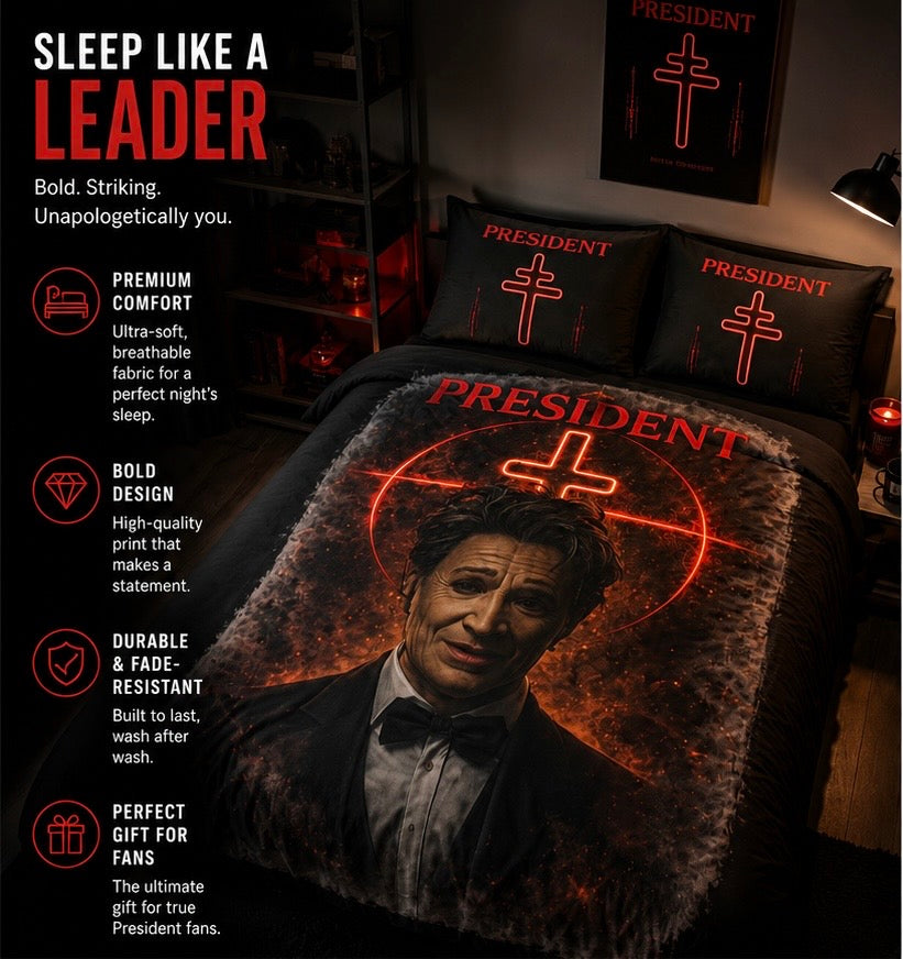 President Inspired Bedding Set | Gothic Alternative Bedroom Decor Comforter Set