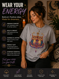 Mystical Triple Owl Illustration Tee Boho Moon Mystical Owl Shirt Boho Owl Graphic Tee Celestial Nature Shirt Spiritual Animal T Shirt