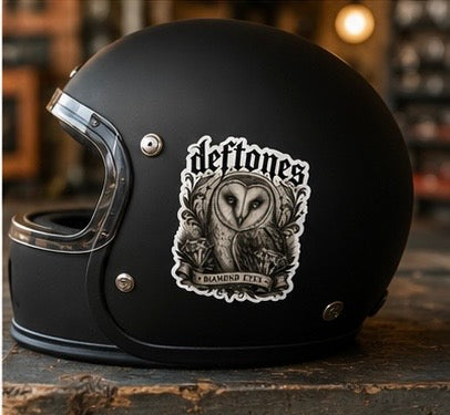 Deftones Diamond Eyes Sticker Gothic Owl Vinyl Decal Alternative Band Inspired Waterproof Laptop Water Bottle Sticker
