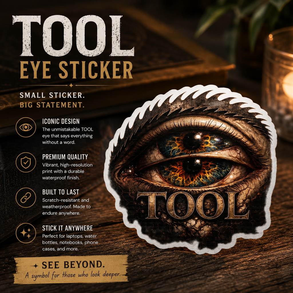 TOOL Inspired Third Eye Sticker Dark Alternative Vinyl Decal Psychedelic Eye Waterproof Laptop Sticker Gothic Aesthetic