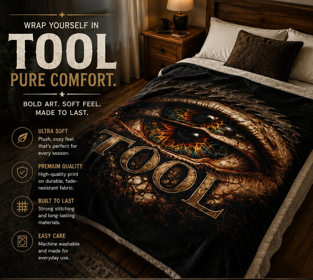 TOOL Inspired Plush Blanket Dark Aesthetic Throw Blanket Gothic Music Fan Blanket Alternative Bedroom Decor Couch Blanket Gift