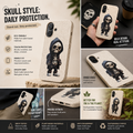 Skull Style Daily Protection Eco-Friendly Phone Case | Tough Shock-Resistant Biodegradable Cover