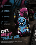 Zombie Bunny Phone Case Cute Goth Phone Case Graffiti Style iPhone Case Aesthetic Phone Case Cool Cartoon Case Gift For Him Her