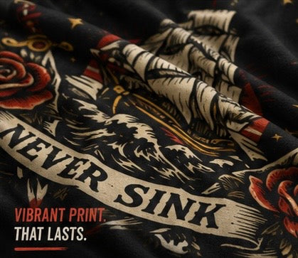 Velveteen Plush Blanket — "Stay True Never Sink" Nautical Ship & Rose Throw