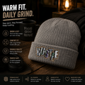 Hustle Beanie Embroidered Knit Hat Streetwear Winter Hat Motivational Beanie Hustle Mindset Cap