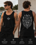 Black Cloth  Skull Floral Tank — Mystic Moon Witchy Graphic Tank Top