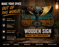 Alien Moon Wooden Sign | Sci-Fi Wall Art | UFO & Extraterrestrial Home Decor