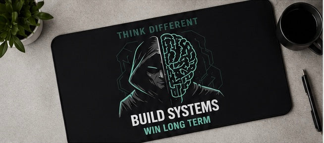 Build Systems Win Long Term Desk Mat Gaming Mouse Pad Motivational Desk Setup Productivity Mat Tech Workspace Accessories Large Mousepad