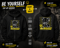 Be Yourself Zip-Up Hoodie | Urban Streetwear Graphic Hoodie