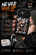 Never Give Up Tough Phone Case | Motivational Bear Graphic Case
